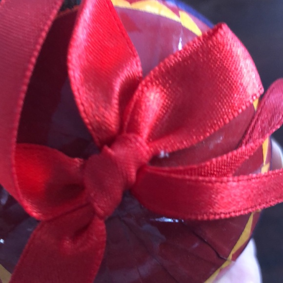 Vintage 3" Decoupage Metallic Blue Paper Mache Christmas Ball Ornaments Lot of 4 - Picture 14 of 16